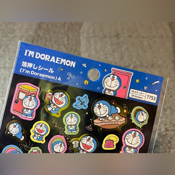 I’m Doraemon Gold Foil Large Sticker Sheet Japan Exclusive Kawaii Anime Gadget - Picture 3 of 9
